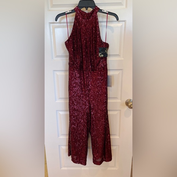 Forest Lily Crop Sequin Jumpsuit - Picture 6 of 8